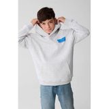 Shoeby hoodie met backprint grijs melange
