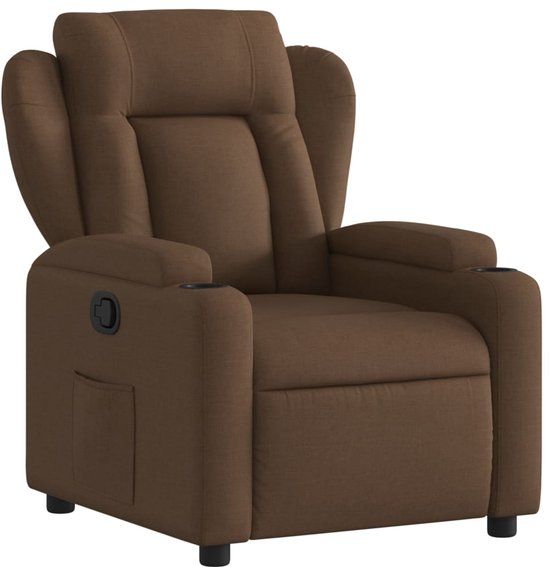 vidaXL Fauteuil verstelbaar stof bruin