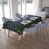 Bonamaison Tafelkleed, Anti-Mold, Sneldrogend, Waterdicht, 100% Polyester Tafellaken, Neon groene rook, 140 x 200 Cm