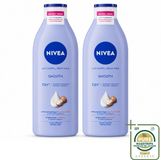 Nivea 2 x Lait pour le corps lisse - Beurre de karité - 72 heures d'hydratation - Pour peau sèche - 400 ml