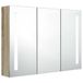 VidaXL Armoire de salle de bain avec miroir et LED 89x14x62 cm couleur chêne