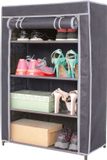 Urban Living Mobiele schoenenkast/opbergkast met leg niveaus - opvouwbaar - grijs - 60 x 30 x 90 cm