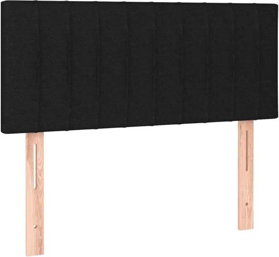 vidaXL Boxspring met matras stof zwart 80x200 cm