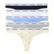 Calvin Klein Thong 5 Pk - Veelkleurige - Logo - Katoen/Elastaan - XS