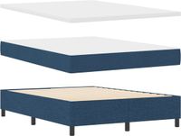 vidaXL Boxspringbed met matras en hoofdeinde, blauw, 160 x 200 cm, stof