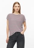 s.Oliver Top en Viscose rayé à col rond - Bordeaux - Taille 42
