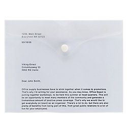 Office Depot Documentmappen A5 Transparant polypropyleen drukknopsluiting 5 stuks