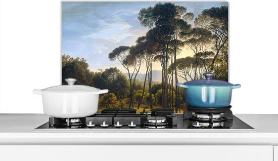 KitchenYeah Spatscherm keuken - Parasoldennen - Italië - Schilderij - Oude meesters - 60x40 cm - Aluminium