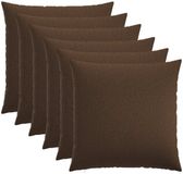 vidaXL Kussensloop 6 stuks Bruin 80 x 80 cm Katoensatijn