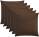 vidaXL Kussensloop 6 stuks Bruin 80 x 80 cm Katoensatijn