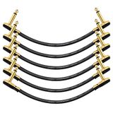 Donner Gitaar patchkabel rechte hoek 30 cm 1/4 instrumentenkabel voor effectpedalen 6 stuks