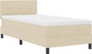 vidaXL Boxspringbed met LED-stripverlichting Crème 90 x 190 cm Stof