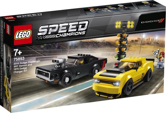 lego Speed Champions 2018 Dodge Challenger SRT Demon en 1970 Dodge Charger R/T 75893