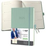 Sigel Conceptum weekagenda - A5 - 2025 (NL/FR/EN/DU) - Mint Green - hardcover