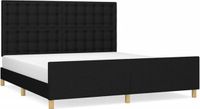 vidaXL Bedframe met hoofdeinde stof zwart 180x200 cm