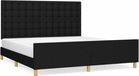 vidaXL Bedframe met hoofdeinde stof zwart 180x200 cm