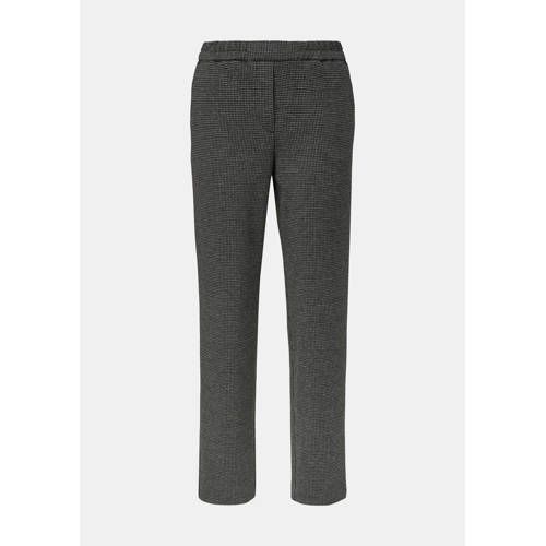 Comma Straight Fit Pantalon Pied-de-Poule Zwart/Grijs