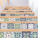 Ambiance-Live Col-RV-0541. Zelfklevende stickers voor trap, tegels, trapstickers, stootkussen, tegelstickers, zelfklevende cementtegels, trap, cementtegels, azulejos, 15 x 105 cm, 4 strips