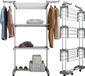 Unyqoos® Étendoir à linge sur roulettes, 4 étagères, gris clair