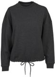 Build Your Brand Oversized Dames Sweater Charcoal (Heather) Maat L