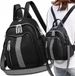 EDIBAZZAR | Sac à dos femme noir, tendance, imperméable, 2-en-1, avec bandoulière et deux poignées pour utilisation comme sac à main