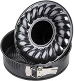 Zenker Springvorm met platte en buisbodem, bakvorm met antiaanbaklaag, Ø 26 cm, hittebestendig tot 230 °C, zwart