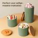 Sans marque Pots de stockage en céramique avec couvercle en bambou - Set de 3 pièces - Vert menthe