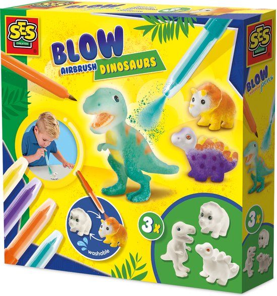 SES Creative 14295 Blaasstiften - Dinosaurussen - Knutselset