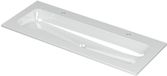 Wastafel INK Aspekt Wastafel Porselein Centraal met 2 Kraangaten - 1200x450x15 mm - Glans Wit