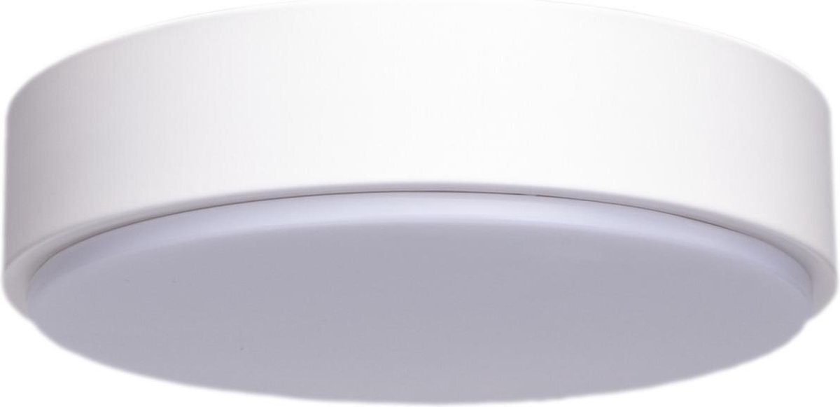 Qualu LED Plafondlamp - Igia Santi - Opbouw Rond 12W - Helder/Koud Wit 6500K - Mat Wit Aluminium