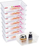 Plasticforte lade organisers bakjes - set 9x stuks - 49 x 54 cm - transparant - kunststof - vakverdelers - opbergbakjes