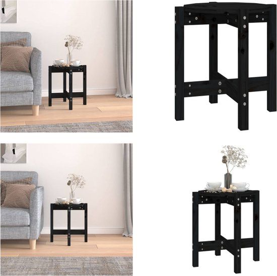 vidaXL Salontafel massief grenenhout zwart Ø 42,5x45 cm