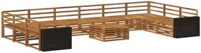 vidaXL - Salon d'angle - 4 places assises - Acacia massif - Naturel