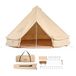 VEVOR Canvas Bell Tent 4 m Yurt Tent 4 Seizoenen Familie Camping Tent met Houtkachelgat, Opbergzakken voor Glamping tot 6 Personen, Groepen Buitenshuis, Feest, Jacht