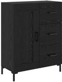 vidaXL Dressoir Zwart eiken 69.5 x 34 x 90 cm Bewerkt hout