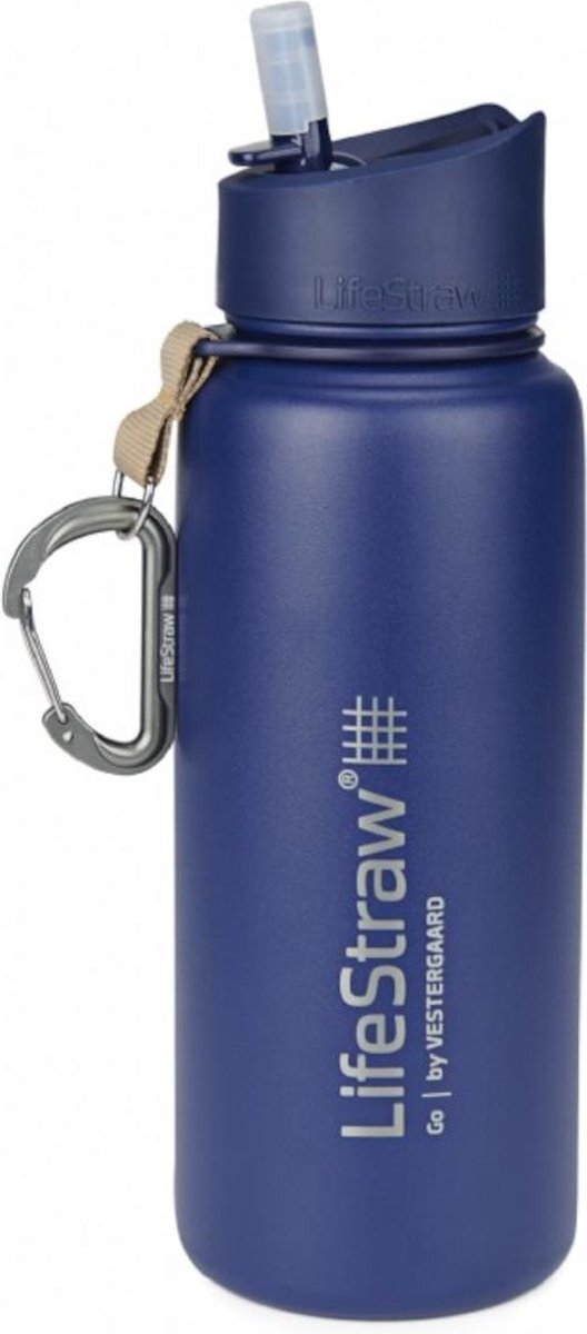 LifeStraw Go Stainless Steel Water Filter Bottle 710ml, blue