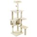 VOUNOT Krabpaal met ruimtecapsule en krabpaal, klimboom voor katten, activiteitencentrum, met grot en platforms, hoogte 138 cm, beige