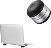 kwmobile siliconen voetjes voor laptop - Hoogte verstelbaar 19-25 mm - Mini laptop standaard - 4 cm diameter - In zwart / zilver