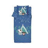 Caradou Koala kinderbeddengoed, 3-delig, zonder dekbed, 90 x 190 cm, katoen, blauw