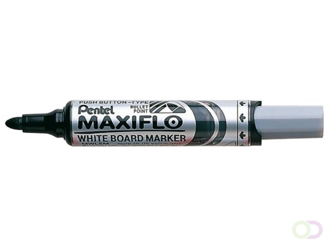 Pentel Viltstift MWL5M Maxiflo whiteboard zwart 3mm