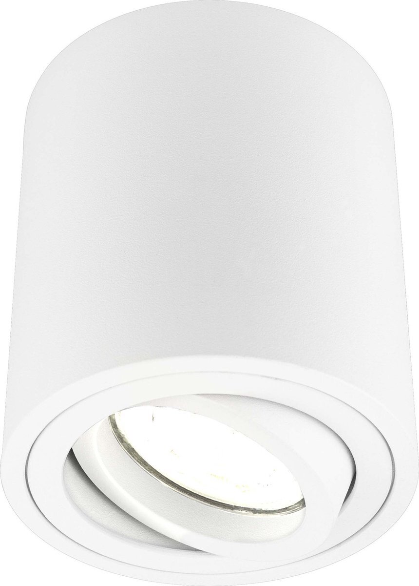 LEDVION Dimbare LED Opbouwspot - Rond - Wit - 5W - 4000K - Kantelbaar - IP20