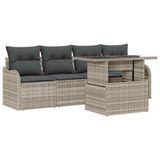 vidaXL Banc de jardin gris clair polyrotin 5 pièces