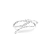 Swarovski Matrix armband, Verschillende slijpvormen, Wit, Rodium toplaag