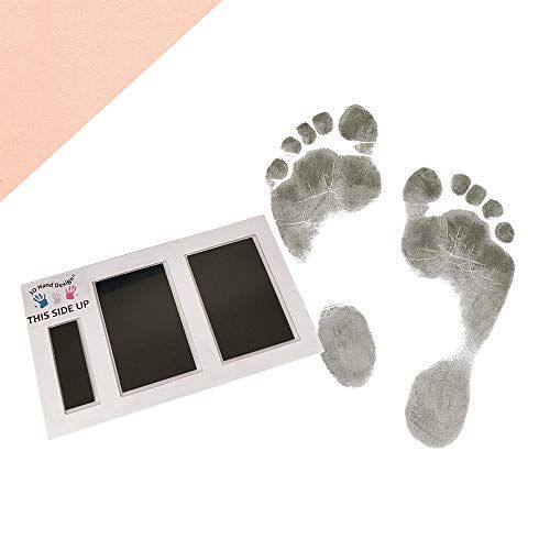 3D Hand Design Panda 3D Hand Design Set voor Voetafdruk | zwart | voor pasgeborenen & baby's tot 3 maanden op elk papier | Magic Footprint Standard (Papierkleur: zalm, voor maximaal 8 afdrukken)