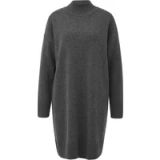 COMMA Robe en maille avec col montant et détails côtelés femme
