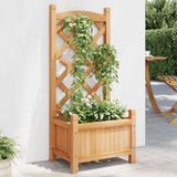 Maison Exclusive - Jardinière avec treillis, marron, 40x30x90 cm, bois massif de sapin