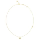 GUESS Moon Drops 16-18" Coin Pave Necklace Yellow Gold