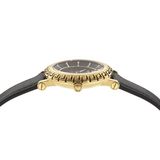 Versace Greca Sphere Nova VE5L00226 Horloge - Leer - Zwart - Ø 35 mm