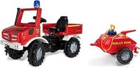 Rolly Toys RollyUnimog Fire Brandweerwagen Rood met Aanhanger