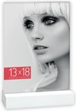 Zep Acryl Fotolijst Dresda voor foto 10x15 met houten standaard wit - EQ46WH